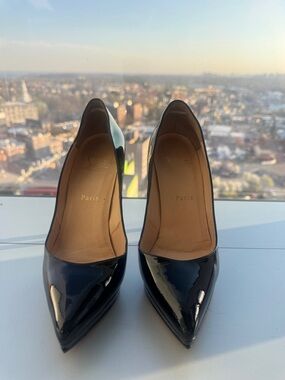 Christian Louboutin Black Patent Pointed Toe Pumps